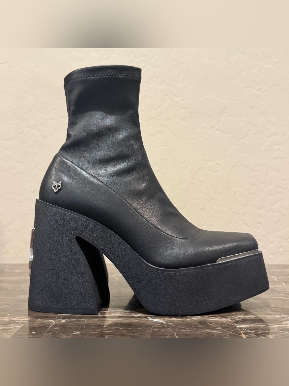 Naked Wolfe Illuminate Faux Leather Sock Platform Boots - Picture 9 of 14